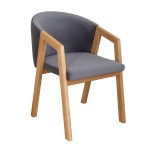 Krzesło tapicerowane grafitowe z drewnianymi nogami Avelina 9852 FORIO