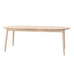 Stół rozkładany okrągły dębowy 110 - 210 cm bielony Orbetello