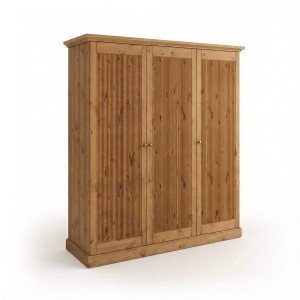 Szafa trzydrzwiowa drewniana sosnowa kolor dąb Rosella