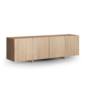 Szafka RTV drewniana z trawertynem dąb bielony Tivoli