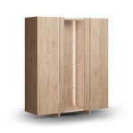 Witryna drewniana niska z trawertynem dąb bielony Tivoli