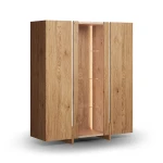 Witryna drewniana niska z trawertynem dąb naturalny Tivoli