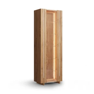 Witryna drewniana wysoka z trawertynem dąb naturalny Tivoli