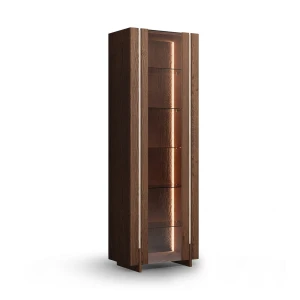 Witryna drewniana wysoka z trawertynem dąb tabacco Tivoli